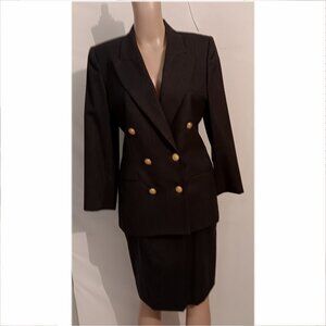 Talbots Black Wool Suit size 6P and 8P